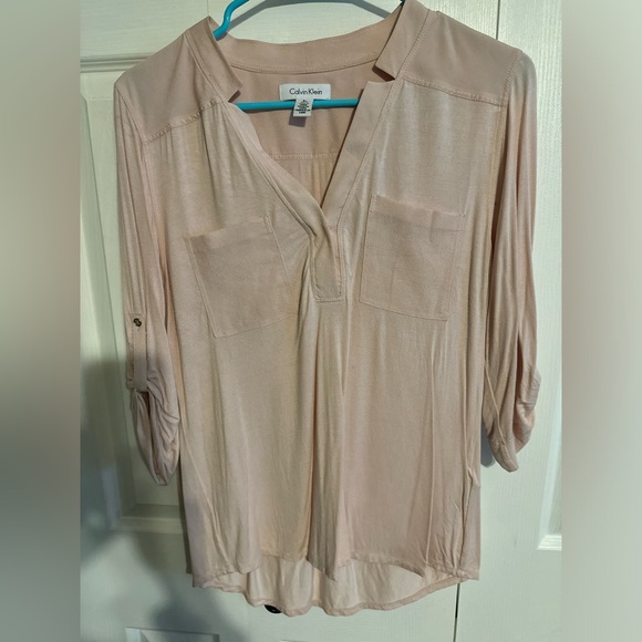 Calvin Klein Women’s blouse size small light pink - Picture 1 of 3